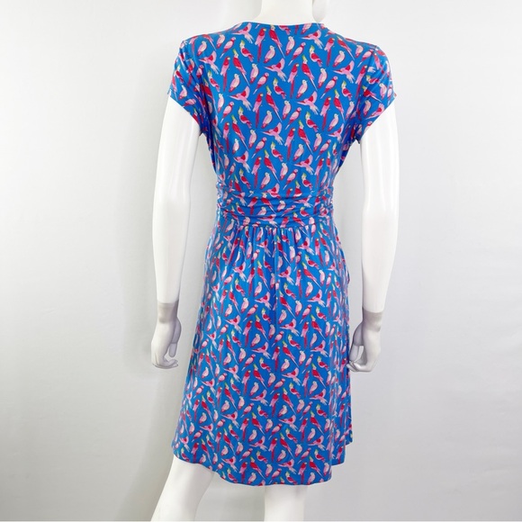 BODEN Blue LOLA Midi Dress with Pockets Size 6P Bird Print Vacationcore Casual - Picture 8 of 11